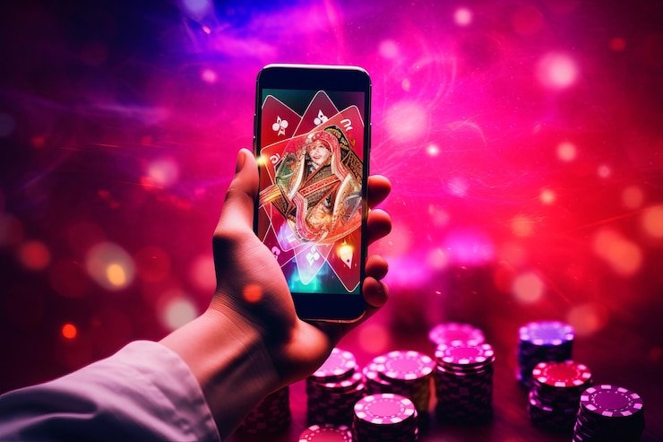 Layar aplikasi menampilkan promosi harian dengan bonus deposit dan cashback